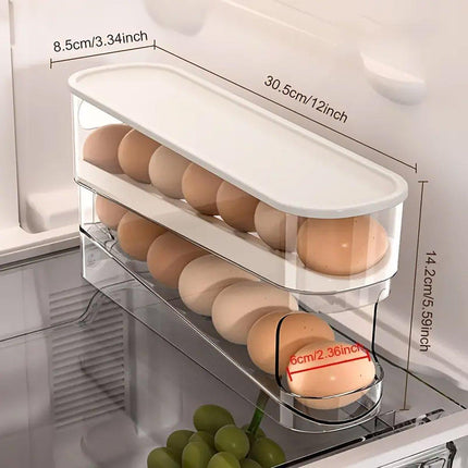 Household Slide Anti-drop Egg Box Refrigerator Door Automatic Rolling Egg Box