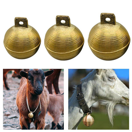 2PCS Small Brass Bell Cow Horse Sheep Grazing Copper Bells Loud Copper Bells Pet