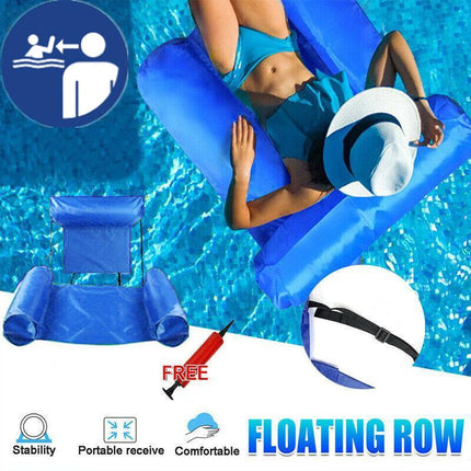 Inflatable Floating Water Hammock Float Pool Lounge Bed Sea Beach Swimming Chair - Aimall