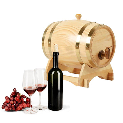 5L Wooden Wine Barrel Whiskey Rum Beer Spirits Storage Brewing Cask Vintage
