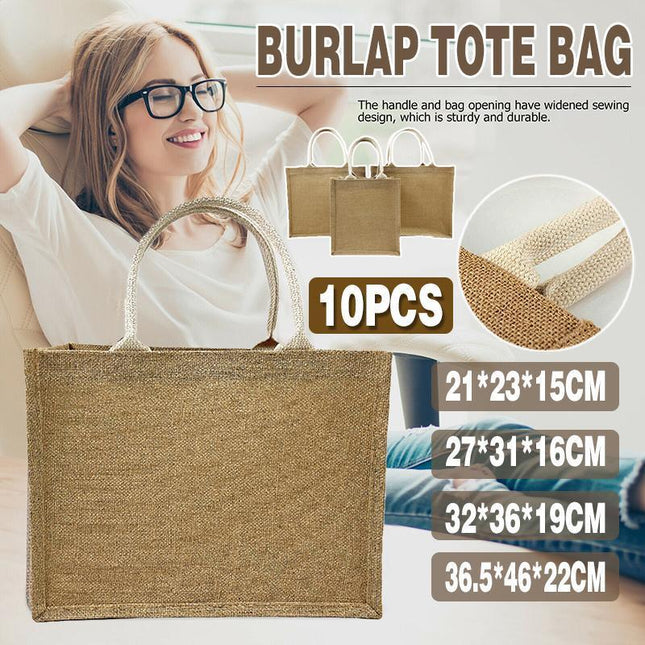 Unprinted Linen Handbag Good Product Companion Gift Linen Hemp Jute Shopping Bag - Aimall