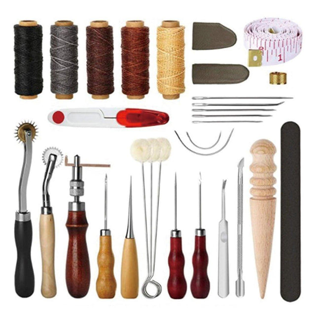 Handmade DIY Leather Crafting Tools Kit for Sewing Stitching and Repair Work