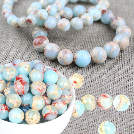 Blue Shoushan Stone Beads Blue Emperor Stone Beads Semi-finished DIY Accessories