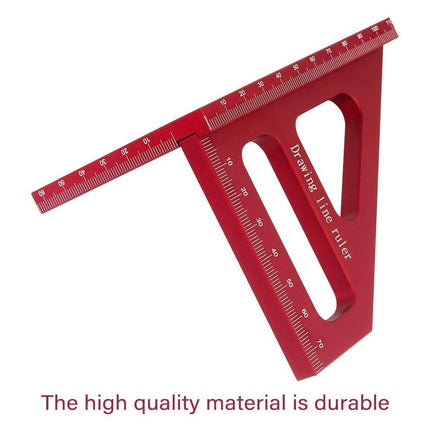 Aluminum Alloy Woodworking Metric Scribe Angle Triangle Ruler Line Gauge Tool