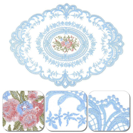 4 Pack Retro Lace Oval Placemats 31x42cm French Crochet Doilies 4 Colors Set