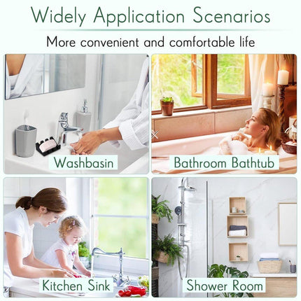 2PCS Silicone Soap Dish Holder Set Non-Slip Draining Soap Box Washable Pad Tray