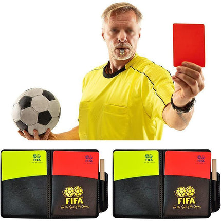 New Sport Football Soccer Referee Wallet Notebook with Red Card and Yellow Card - Aimall