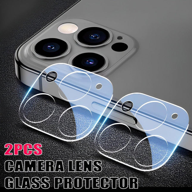2PCS Transparent Tempered Glass Camera Lens Protector for iPhone 15 Pro Max