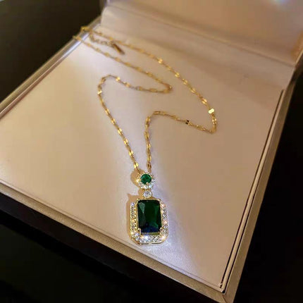 Vintage Paraiba Tourmaline Emerald Gemstone Earrings Ring Necklace Women Gift - Aimall