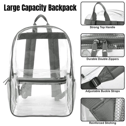 Waterproof Transparent Backpack Double Shoulder Large Capacity School Travel Bag