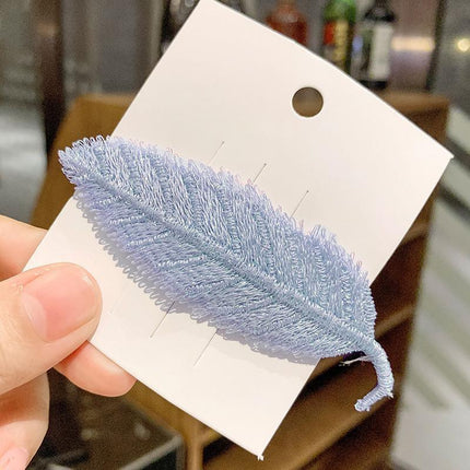 For Women Sweet Leaf Gradient Color Cute Hairpins Barrettes Side Clip Hair Clip - Aimall