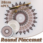 4PCS Bohemian Round Heat Resistant Dine Mat Anti Scalding Western Table Mat Set