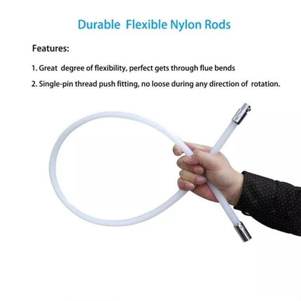 Pipe Cleaning Brush Nylon Head Rod Duct Cleaning Tool Solid Chimney Brush