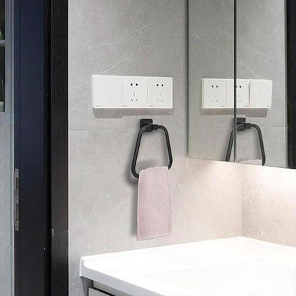 Towel Ring Rectangular Towel Rack Wall Mount Towel Hanging Ring for Bathroom