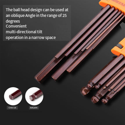 Hexagonal Wrench Set with Plate Handle Multi Size Hex Key Tool Kit for Repair