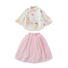 Elegant Girl Cheongsam Skirt Set Traditional Chinese Hanfu Two-piece Outfit