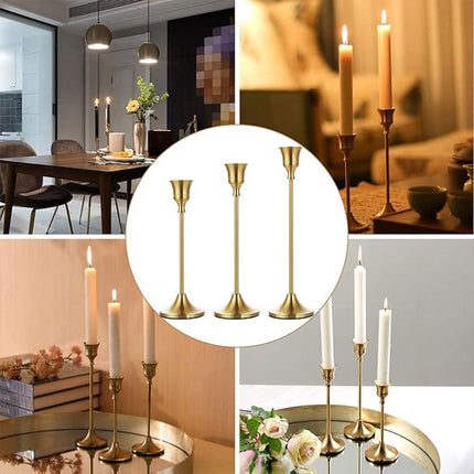 3X Taper Candle Holders Long Table Decorative Candlestick Holder Wedding Dinning