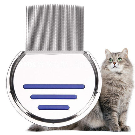 Stainless steel flea comb for effective lice and nit removal in pets