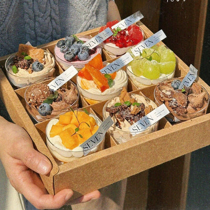 Clear Plastic Nine-grid Cake Box Pack of 10 Storage Containers High Quality