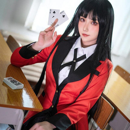 Kakegurui Compulsive Gambler Yumeko Jabami Cosplay Costume High School Uniform AU - Aimall