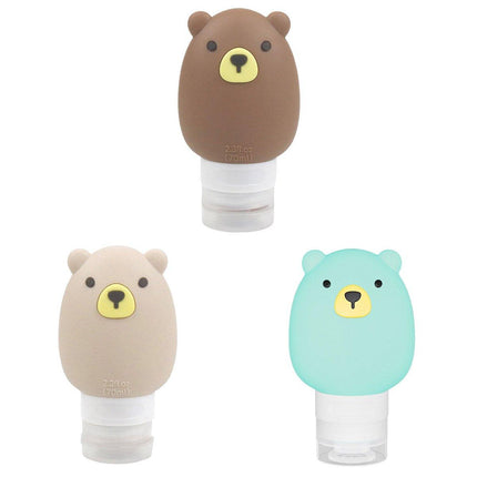 3pcs Silicone Travel Dispenser Bottles Portable Travel Size Storage Containers