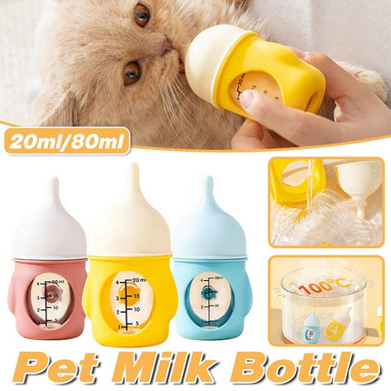 Silicone Pet Milk Feeding Bottle with Scale for Small Puppies and Kittens 20ml 80ml