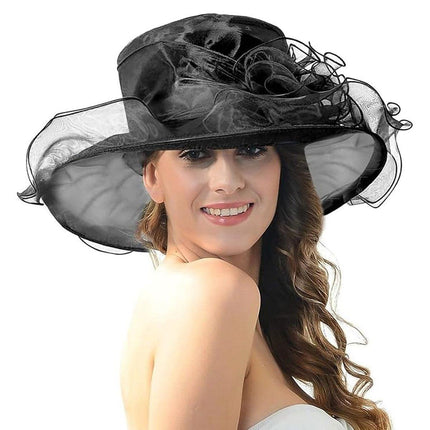 Ladies Large Brim Sun Hat Lightweight Bowler Hat Summer Beach Outdoor Protection