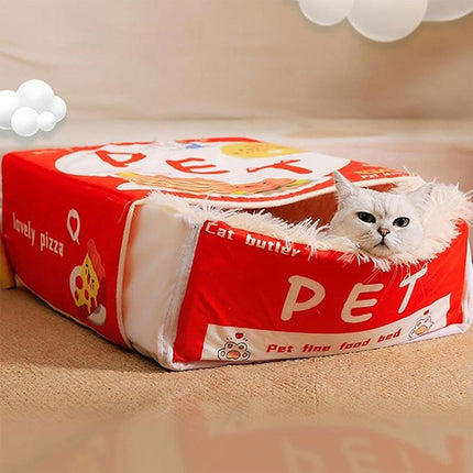 Washable Cat Bed Rectangle Snack Shape Comfortable Cat House Machine Washable