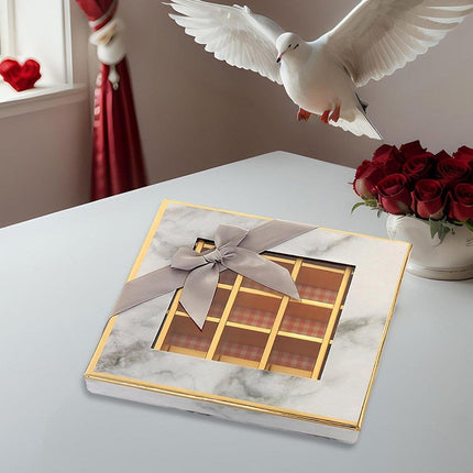 25X Valentines Day 9/12Grids Chocolate Box Gourmet Desserts Gift Display Window