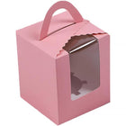 50 Pack Premium Cupcake Boxes with Window Thickened Cardboard Muffin Holders