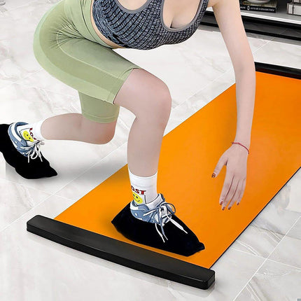 1PC Sliding Fitness Training Mat Home Gym Yoga Exercise Board with Shoe Covers