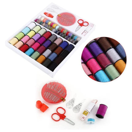 64Rolls Sewing Machine Line thread Spool Set Bobbin Cotton Reel Needle Tape Kit - Aimall