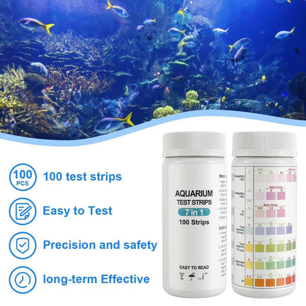 100pcs 7in1 Aquarium Test Strips Fish Tank Water Quality Testing Kit Hot Selling