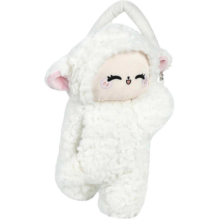 Car Tissue Box Multifunctional Hanging Drawer Box Cartoon Plush Sheep Design