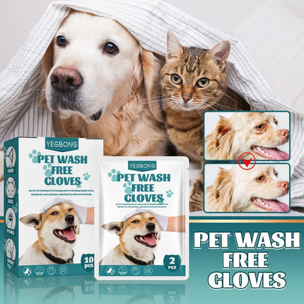 10XPet Cat Dog Dry Washing Gloves Bath Remove Odor Cleaning Decontamination Care - Aimall