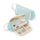 Large Capacity Twill Pencil Bag Multi Layer Stationery Storage Simple Colour