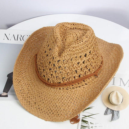 Summer Straw Beach Hat Outdoor Western Sun Hat Youth Sunscreen UV Protection