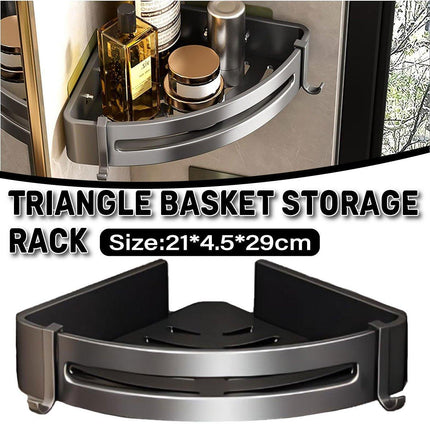 Single Tier Triangle Bathroom Shower Shelf Organizer Rack Wall Mounted Storage