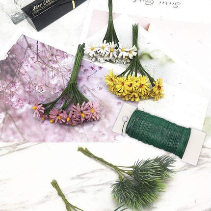 20Rolls Green Galvanized Binding Wire Soft Crafting Wire Christmas Decoration