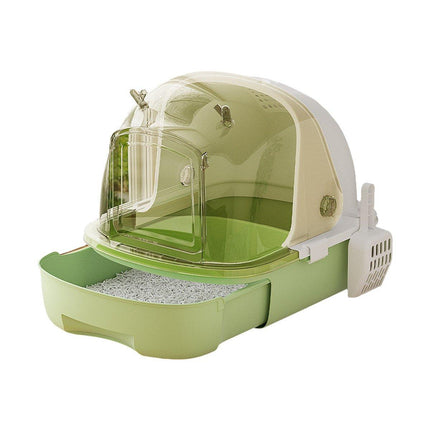 Large Fully Enclosed Cat Litter Box Drawer Type Easy Clean Cat Litter Pan Indoor