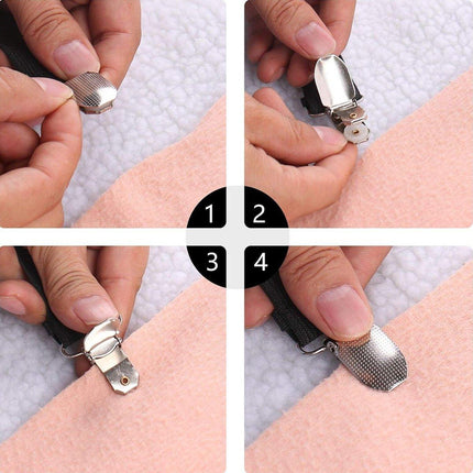 Adjustable Comforter Sheet Buckle Fixer Non-Slip Elastic Clip for Bedding Secure