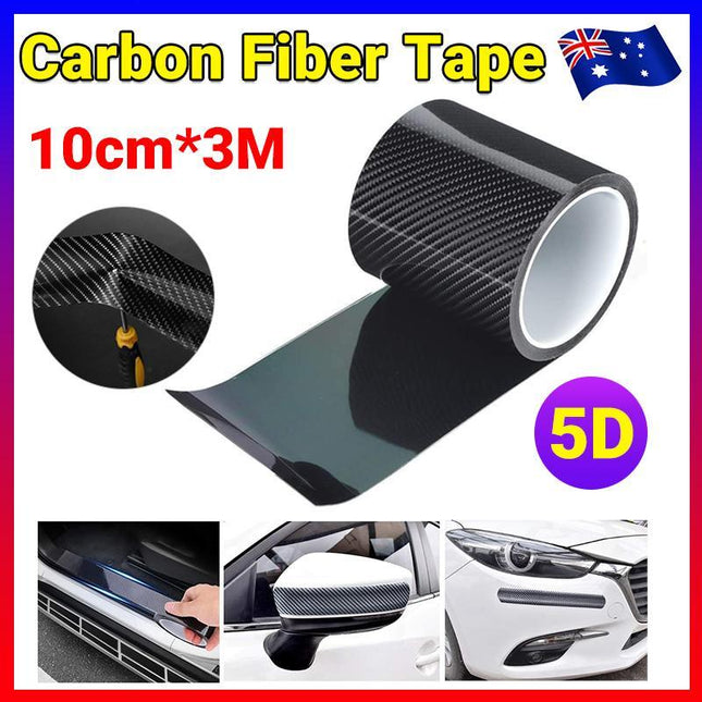 10CM Car Door Sill Protector Edge Sticker Rubber Bumper Guard Strip Carbon Fiber - Aimall