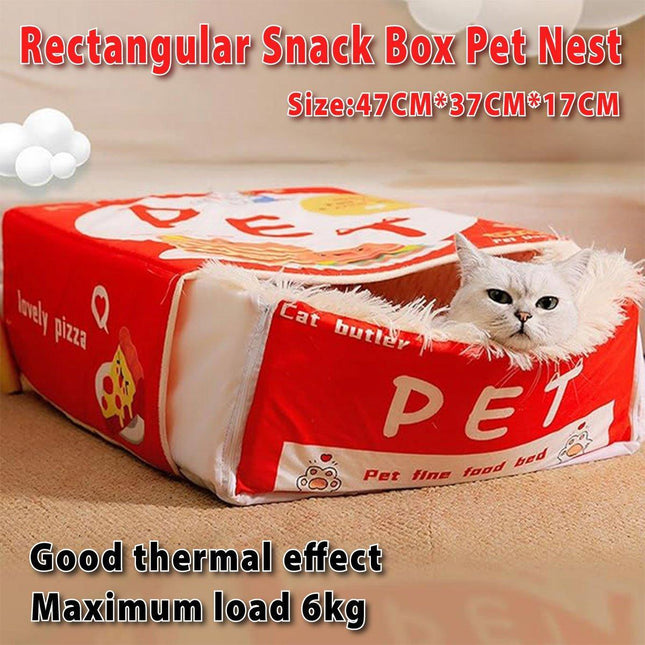Washable Cat Bed Rectangle Snack Shape Comfortable Cat House Machine Washable
