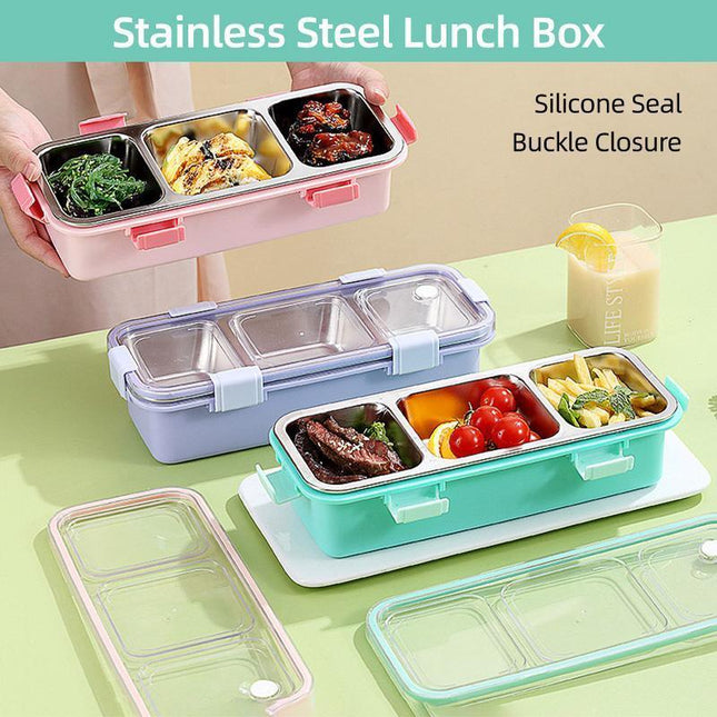 Stainless Steel Lunch Box Compartment Bento Box Food Container for Meal Prep Use