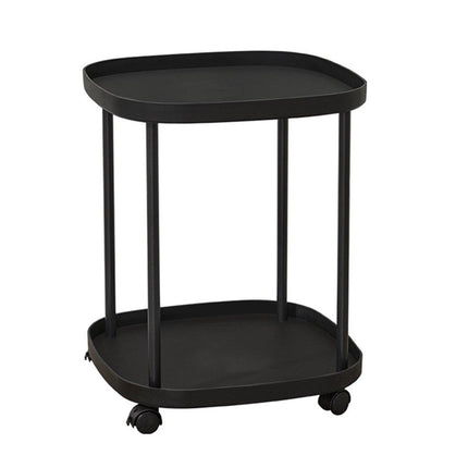 2 Tier Mobile Side Table Coffee Table with Storage Shelf Living Room Furniture