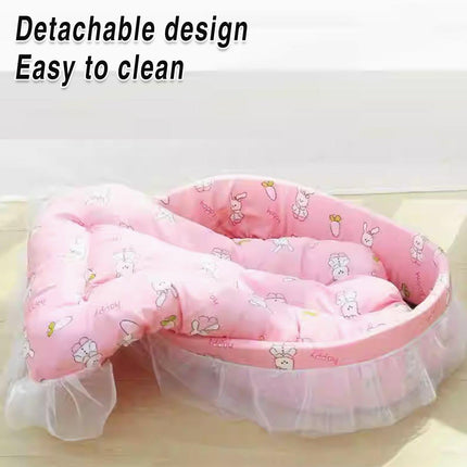 Cat Kennel Universal Cat Sleeping Nest Princess Style Lace Pet Special Kitten Cyber Red Mat
