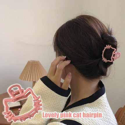 6pcs Metal Hollow Cat Ear Hair Clips Half Updo Plate Headdress Hair Accessories