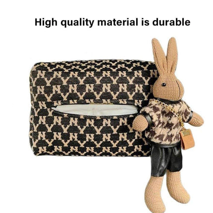 Car Tissue Box Cute Fabric Hanging Box for Car and Living Room Tissue Organizer