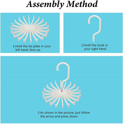 Plastic Mini 360 Degree Rotating Tie Hanger Closet Organizer Space Saving Tool