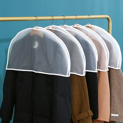10pcs Dustproof Clothes Cover Transparent Hanging Wardrobe Storage Bag Set